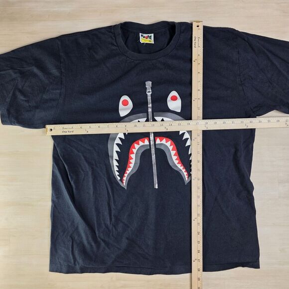BAPE Shark Zipper A Bathing Ape Shirt Black Size 2XL - Picture 4 of 10